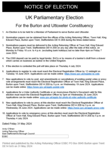 Notice of UK Parliamentary Election 4 July 2024